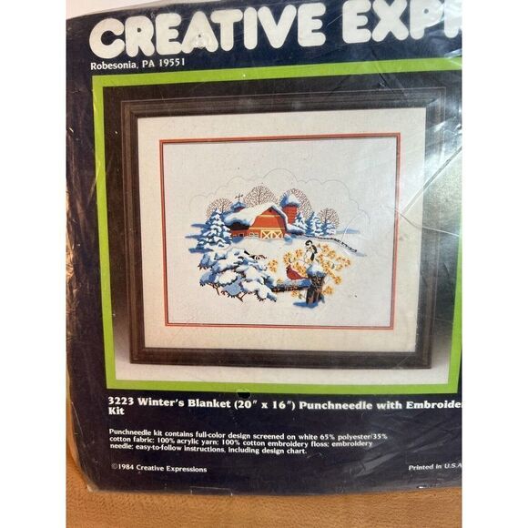 Creative Expressions Winter's Blanket Punchneedle W/ Embroidery 20" x 16" #3223 - Picture 2 of 6